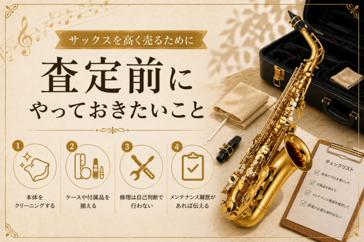 サックスを高く売るために査定前にやっておきたいこと